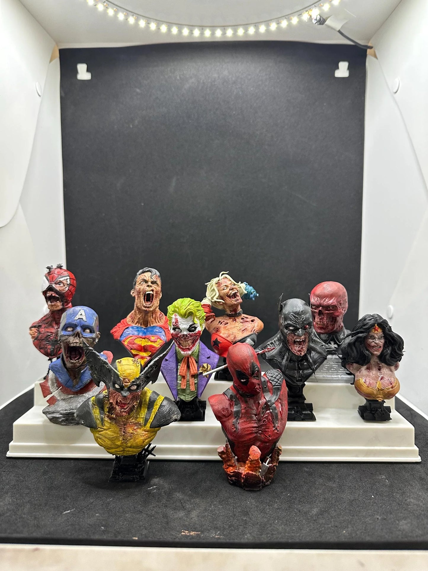 Hand-Painted Joker Zombie Resin Bust: DC Horror Fan Art
