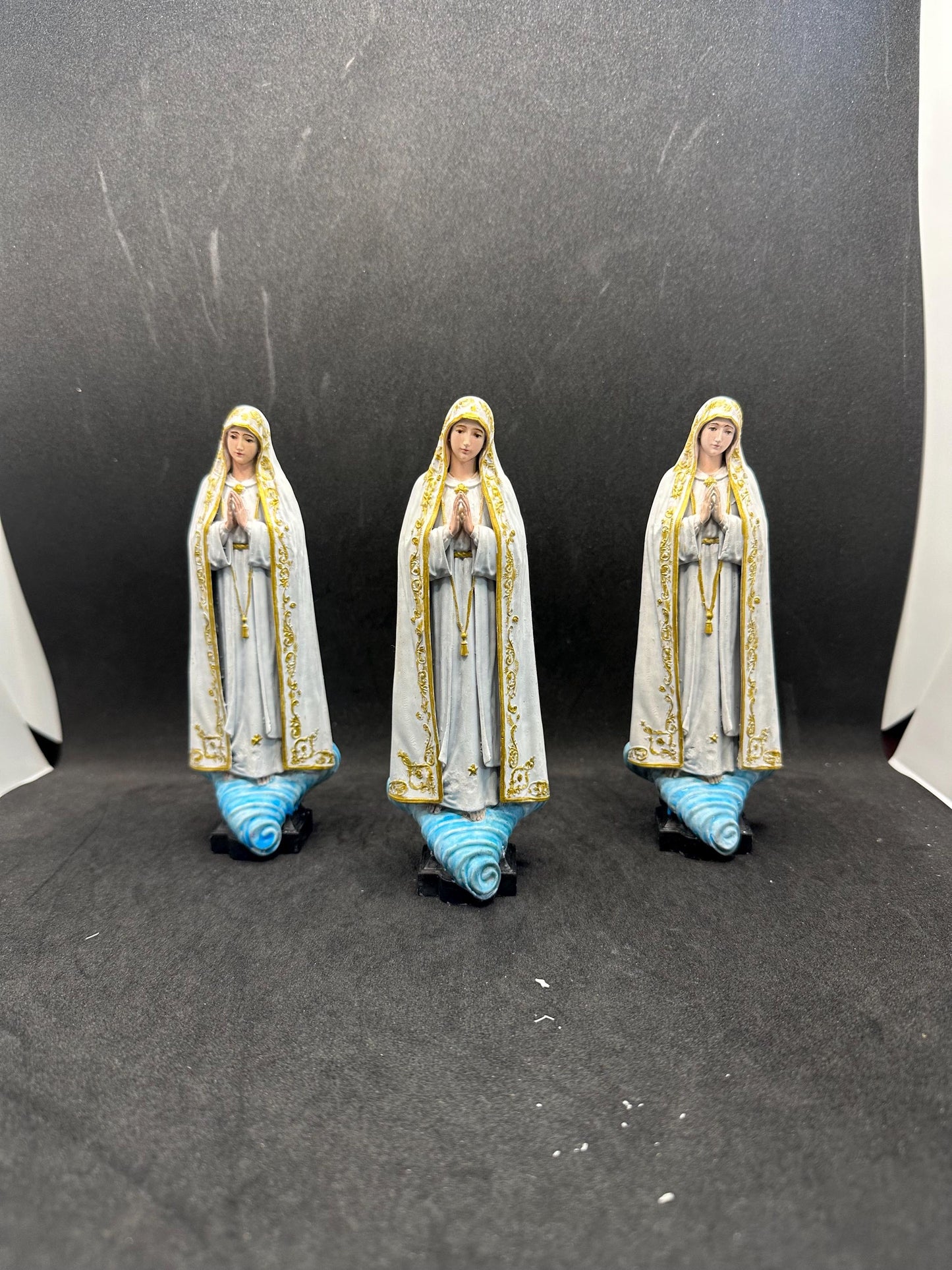 Virgin Mary Statue - Our Lady of Fatima - Hand-Painted Resin Art