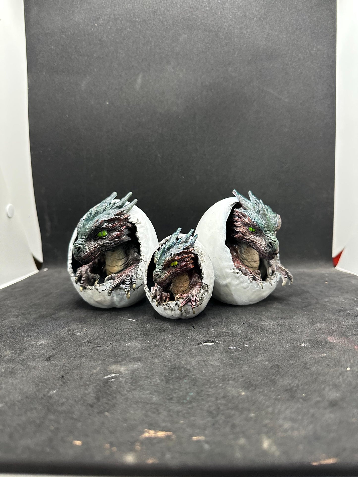 Dragon Hatchling in Egg – Fantasy Hand Painted Resin 3D Sculpture - Unique Mystical Collector Gift