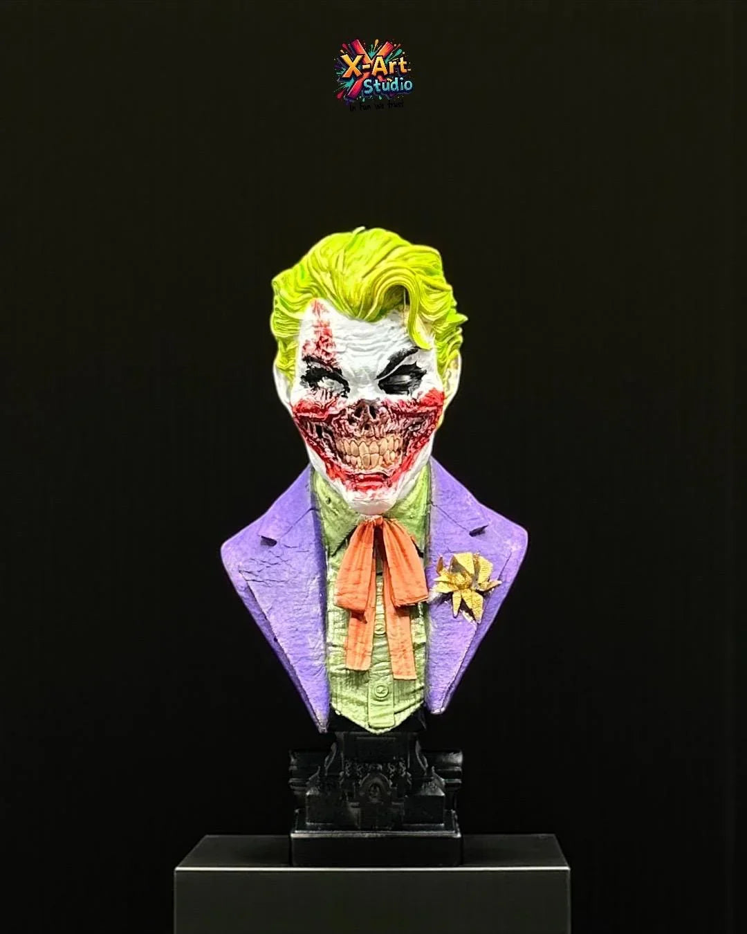 Hand-Painted Joker Zombie Resin Bust: DC Horror Fan Art
