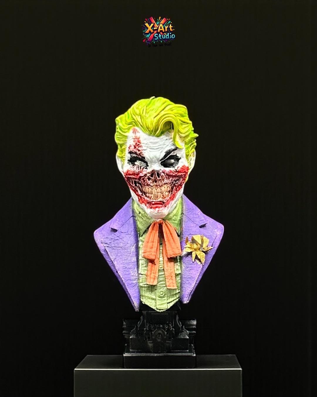 Hand-Painted Joker Zombie Resin Bust: DC Horror Fan Art