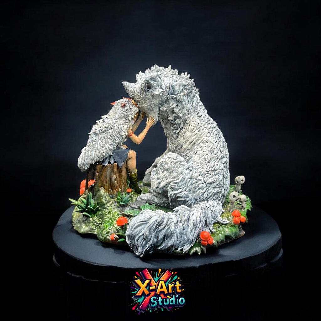 San and Moro: Princess Mononoke Hand-Painted Resin Figure