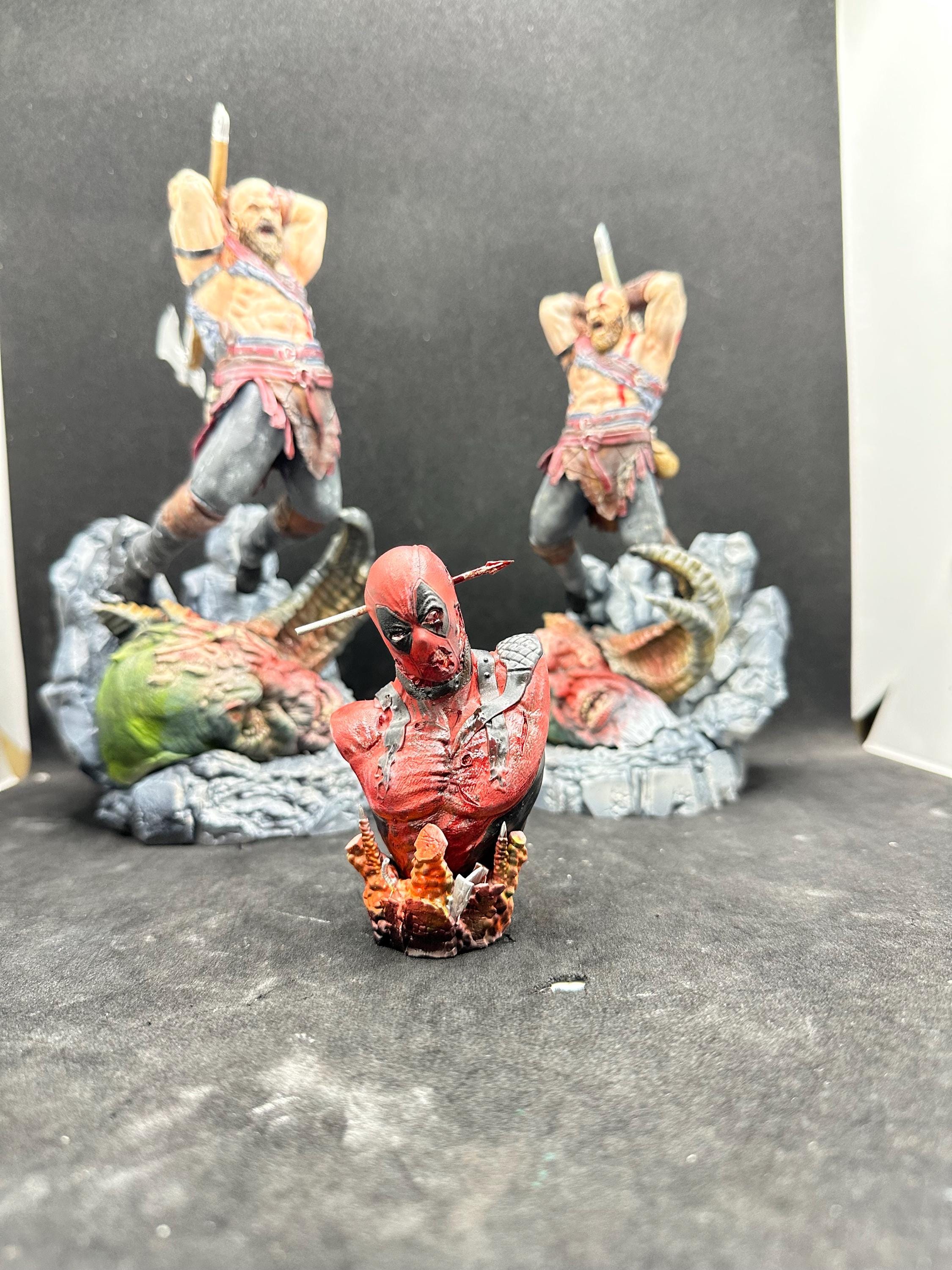 Deadpool Zombie Cosplay Bust - Hand-Painted Resin Horror Marvel Collector Gift