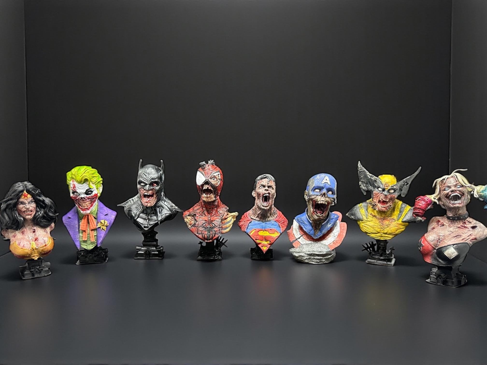 Harley Quinn Zombie Figure: Hand-Painted Resin Horror DC Fan Art