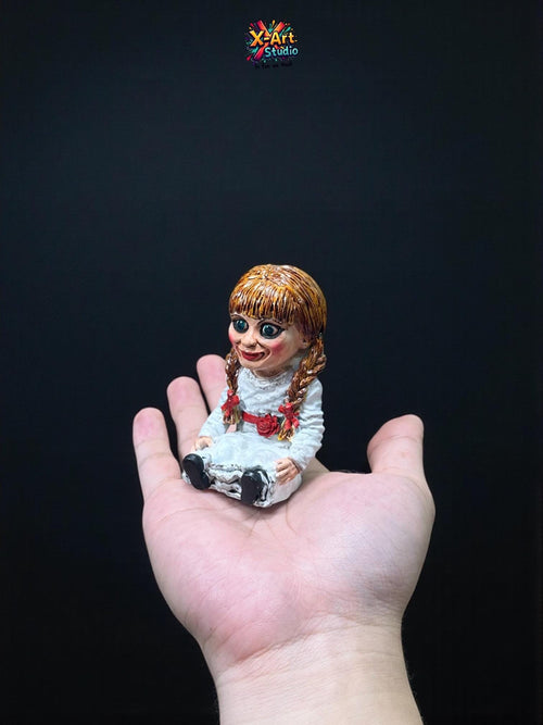 Annabelle On Rocking Chair: Hand-Painted 3D Resin Horror Figure