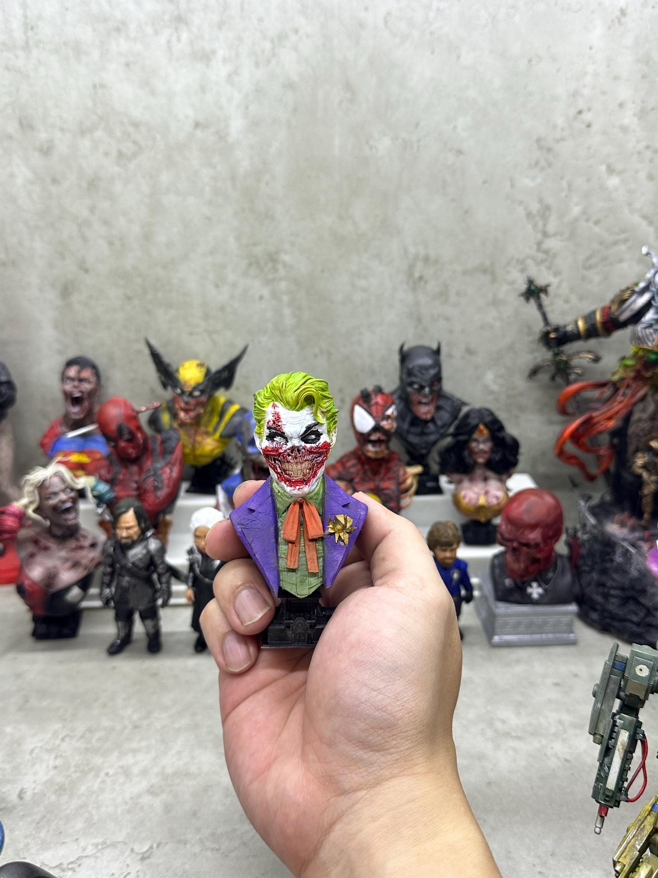 Hand-Painted Joker Zombie Resin Bust: DC Horror Fan Art