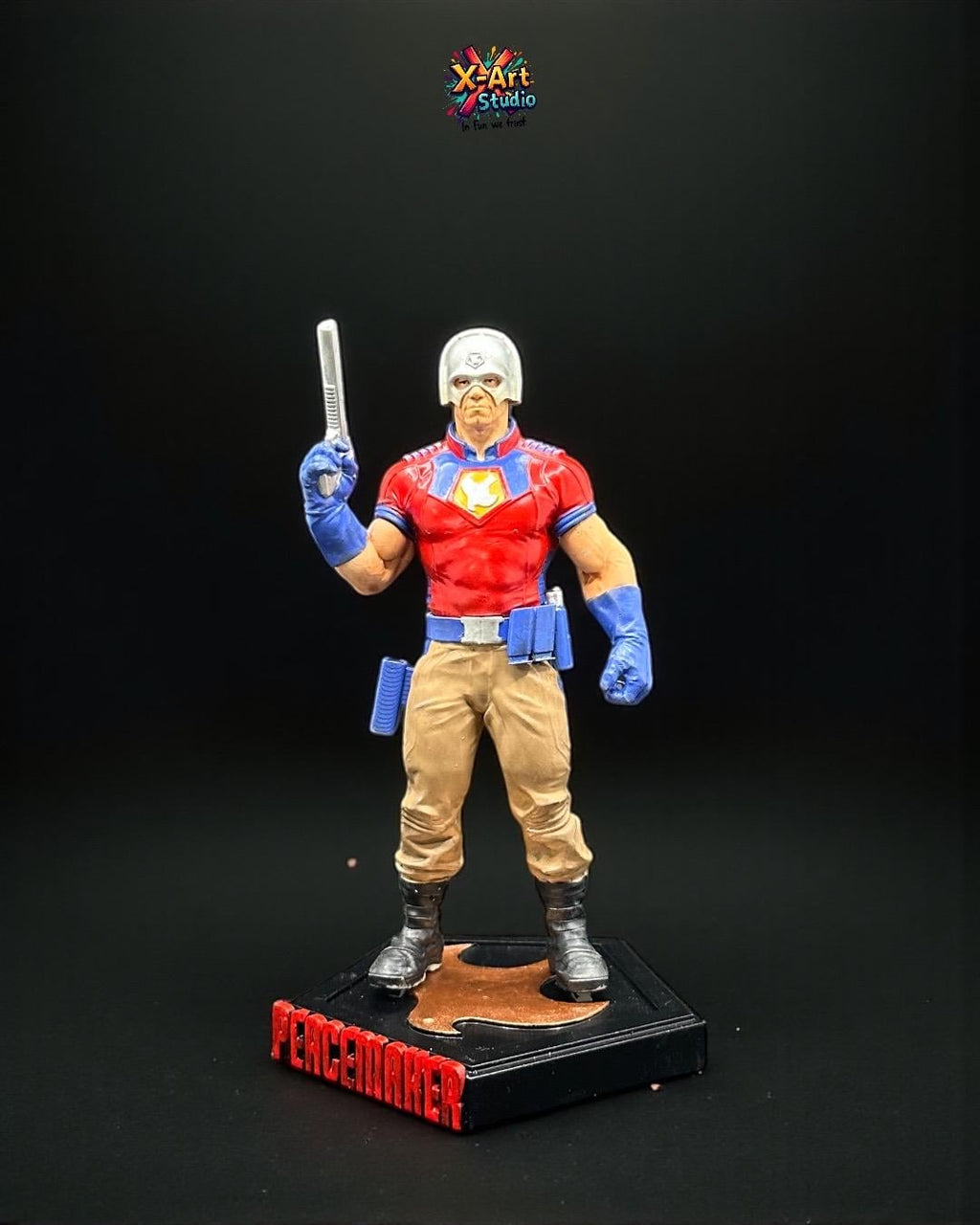 PEACEMAKER-Inspired Hand-Painted 3D Resin Statue - Suicide Squad Character Figurine - Movie Villain Gift