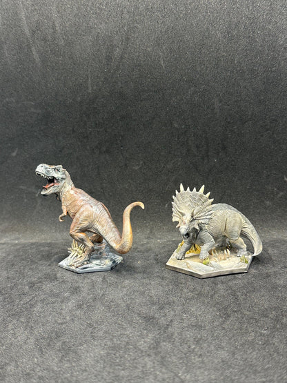 Realistic Triceratops Dinosaur - Hand-Painted Resin Paleo Art Figure - Natural History Collector Gift