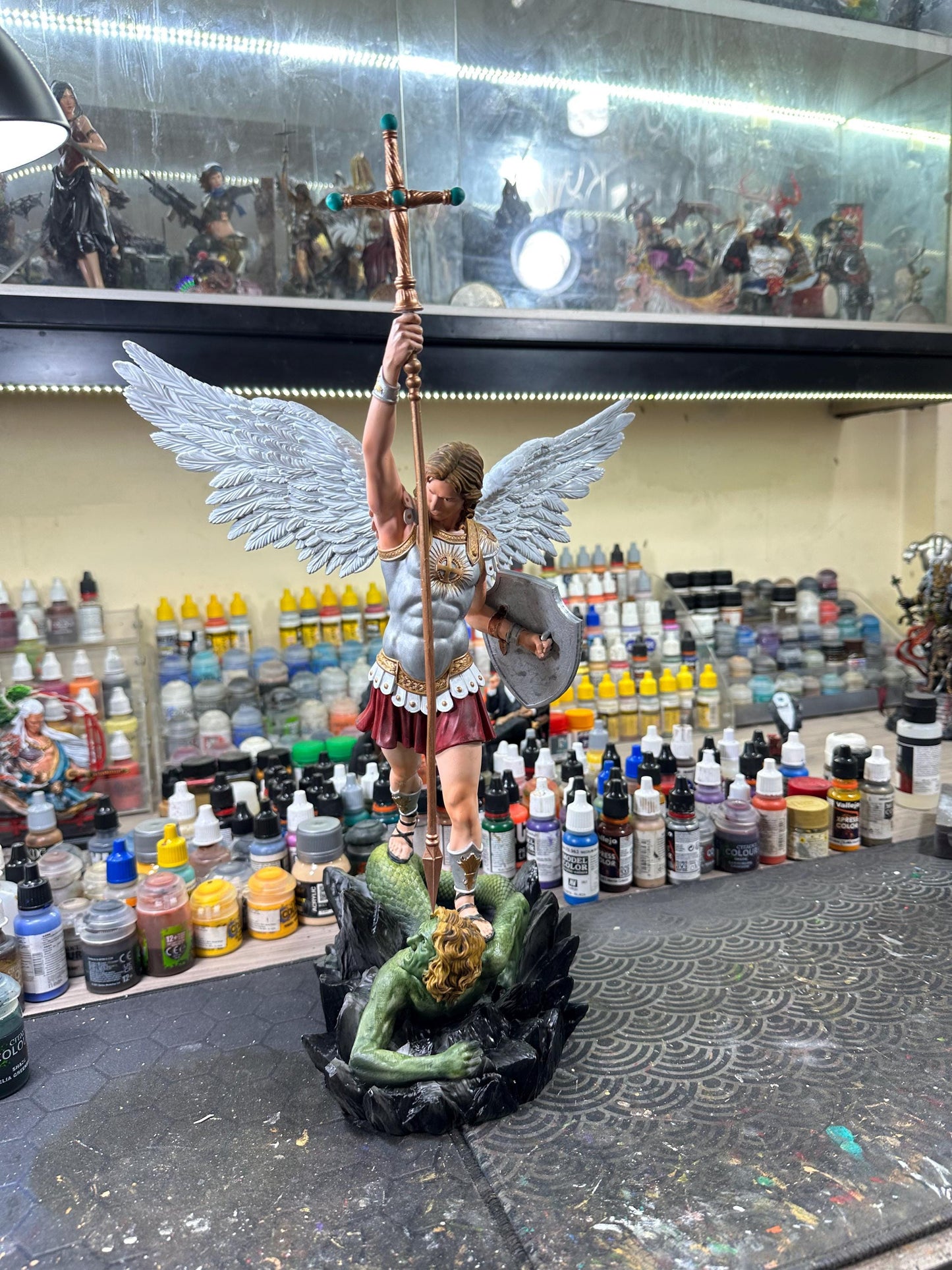 Archangel Michael Statue – Hand-Painted Resin Angel Figurine