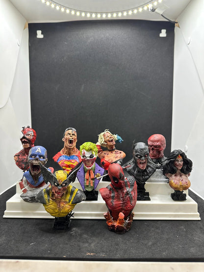Hand-Painted Joker Zombie Resin Bust: DC Horror Fan Art