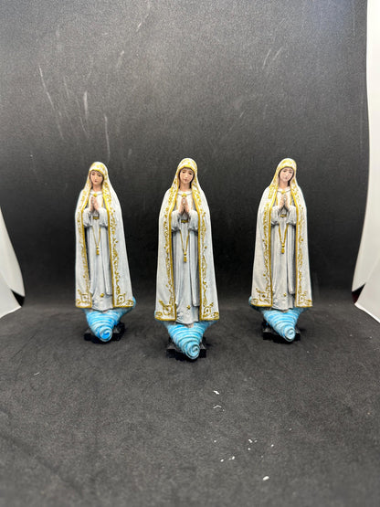 Virgin Mary Statue - Our Lady of Fatima - Hand-Painted Resin Art