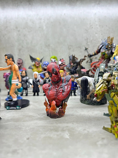 Deadpool Zombie Cosplay Bust - Hand-Painted Resin Horror Marvel Collector Gift