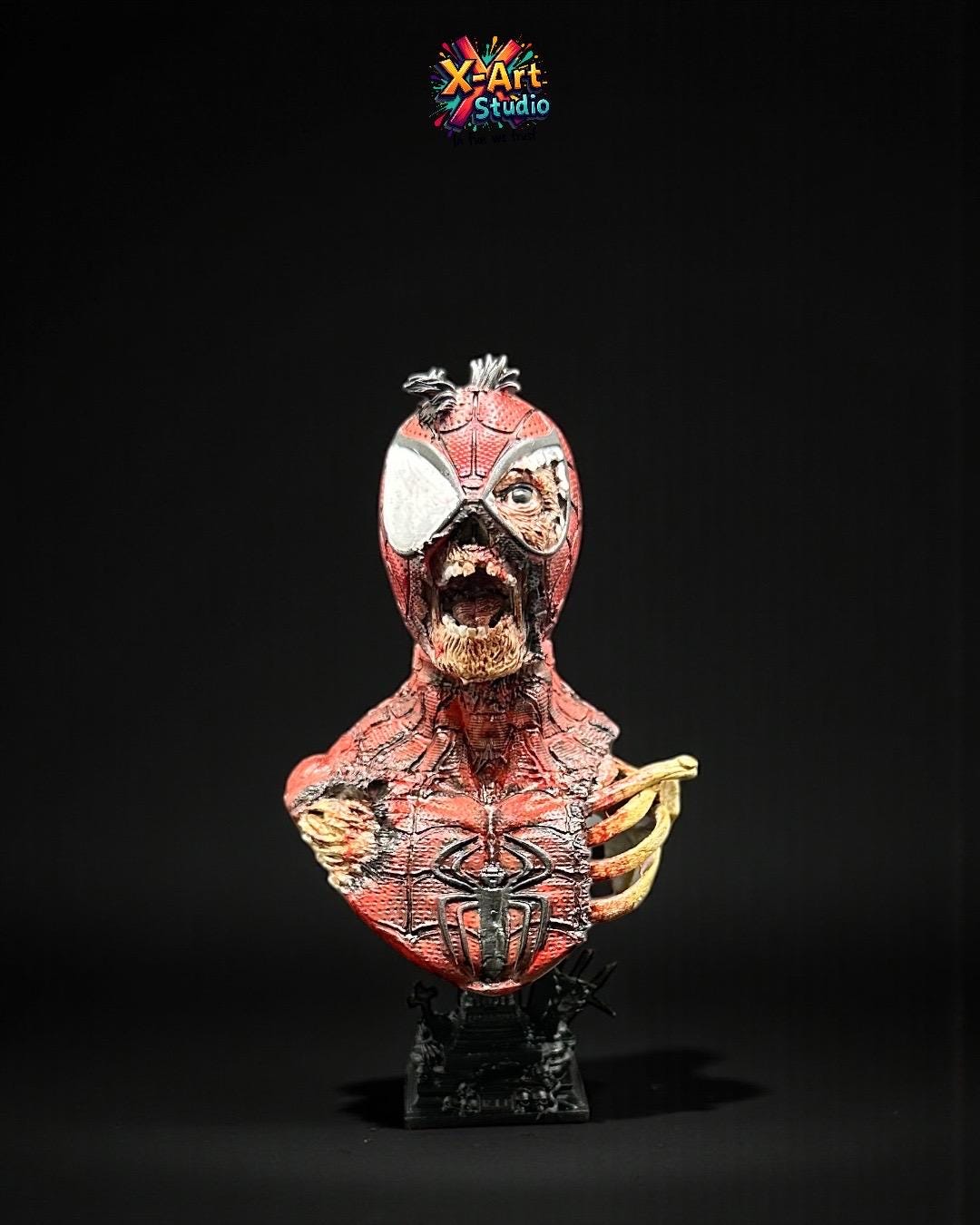 Spider-Man Zombie Cosplay Bust - Hand-Painted Resin Horror Marvel Collector Gift