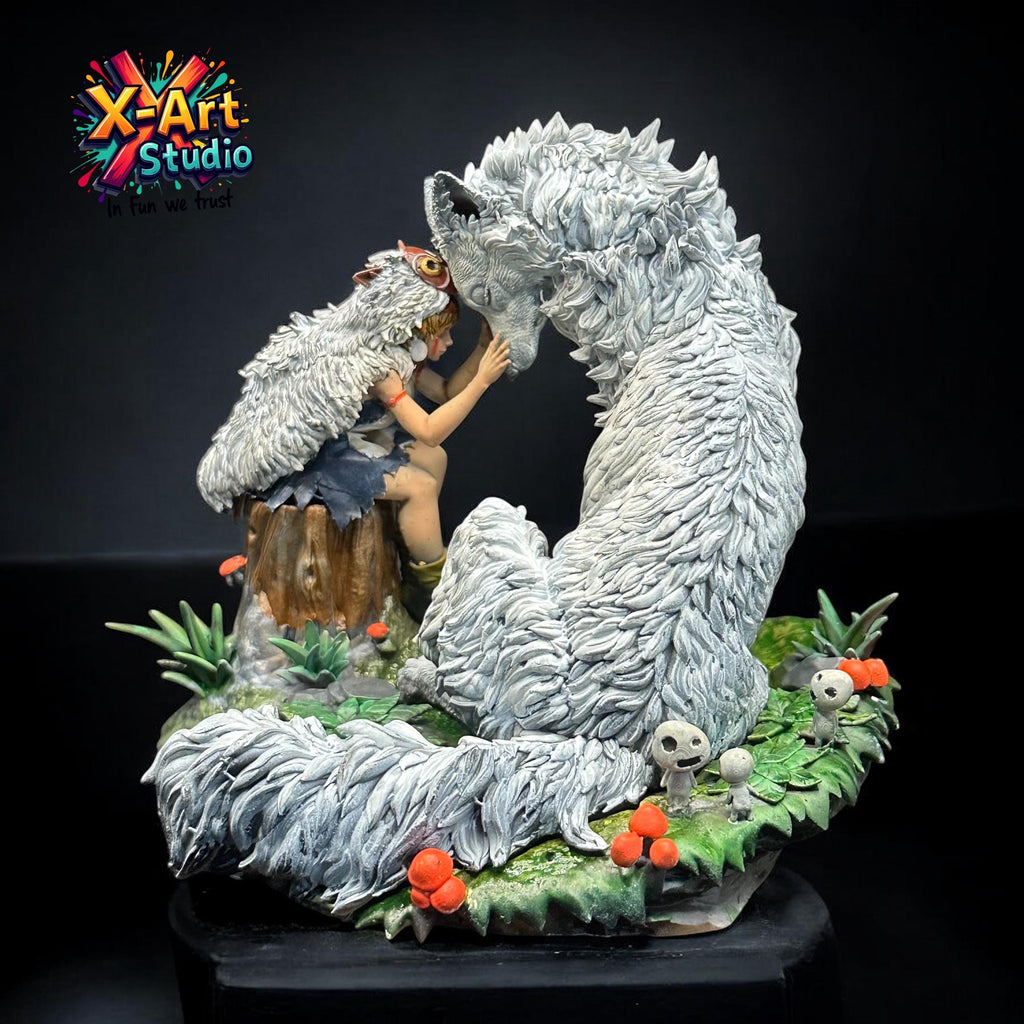 San and Moro: Princess Mononoke Hand-Painted Resin Figure
