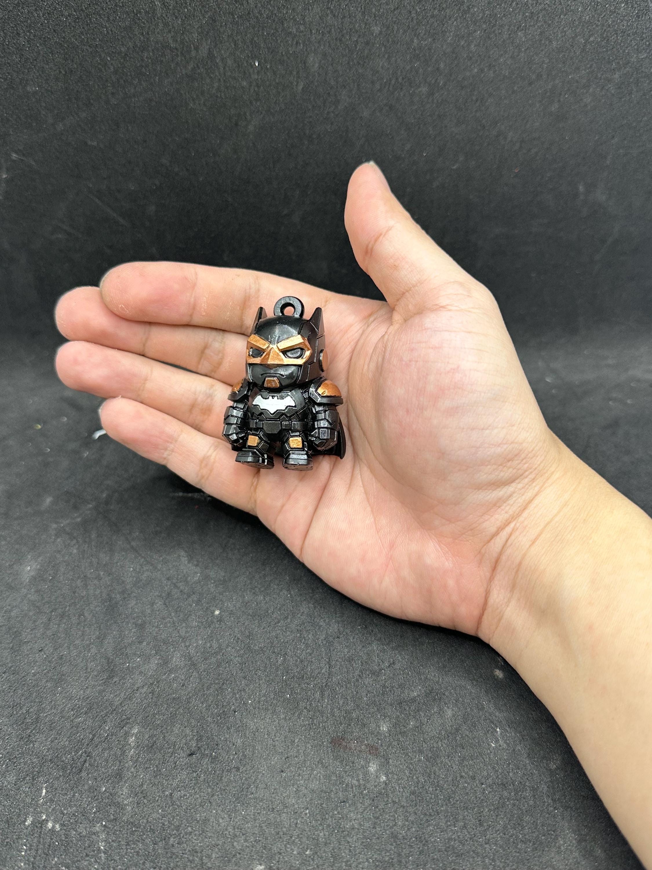 Mecha Batman Keychain / Mini Figure: Hand-Painted 3D Resin