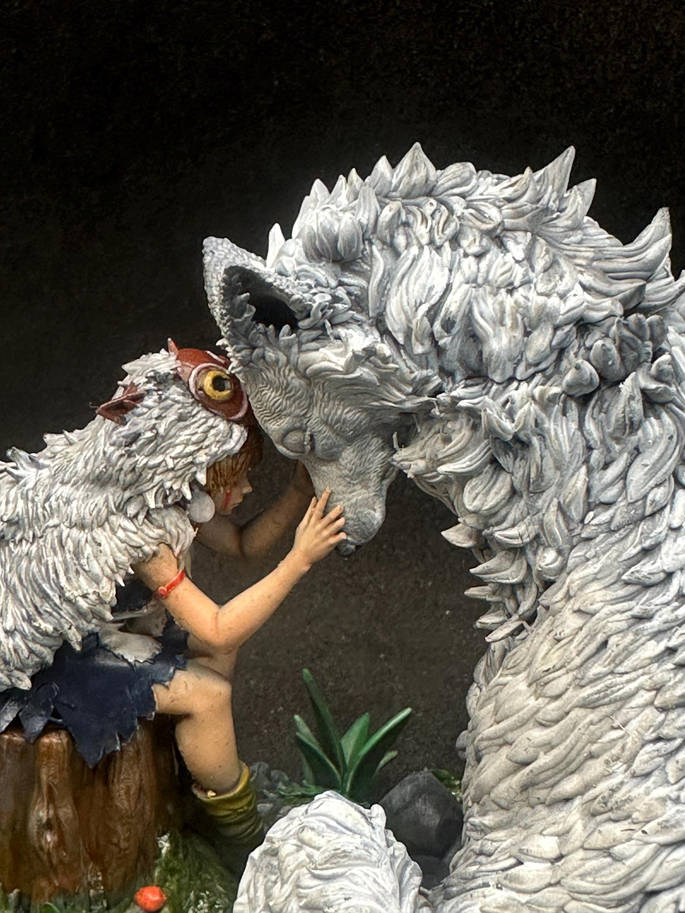 San and Moro: Princess Mononoke Hand-Painted Resin Figure