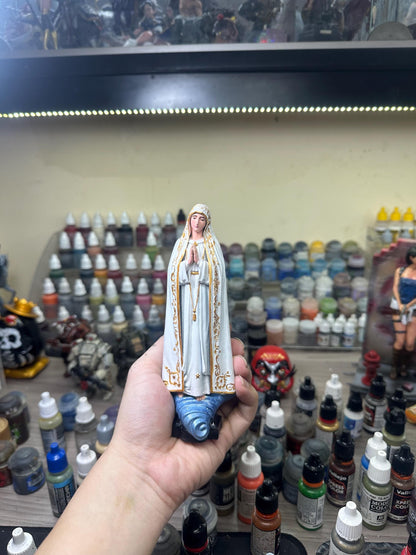 Virgin Mary Statue - Our Lady of Fatima - Hand-Painted Resin Art