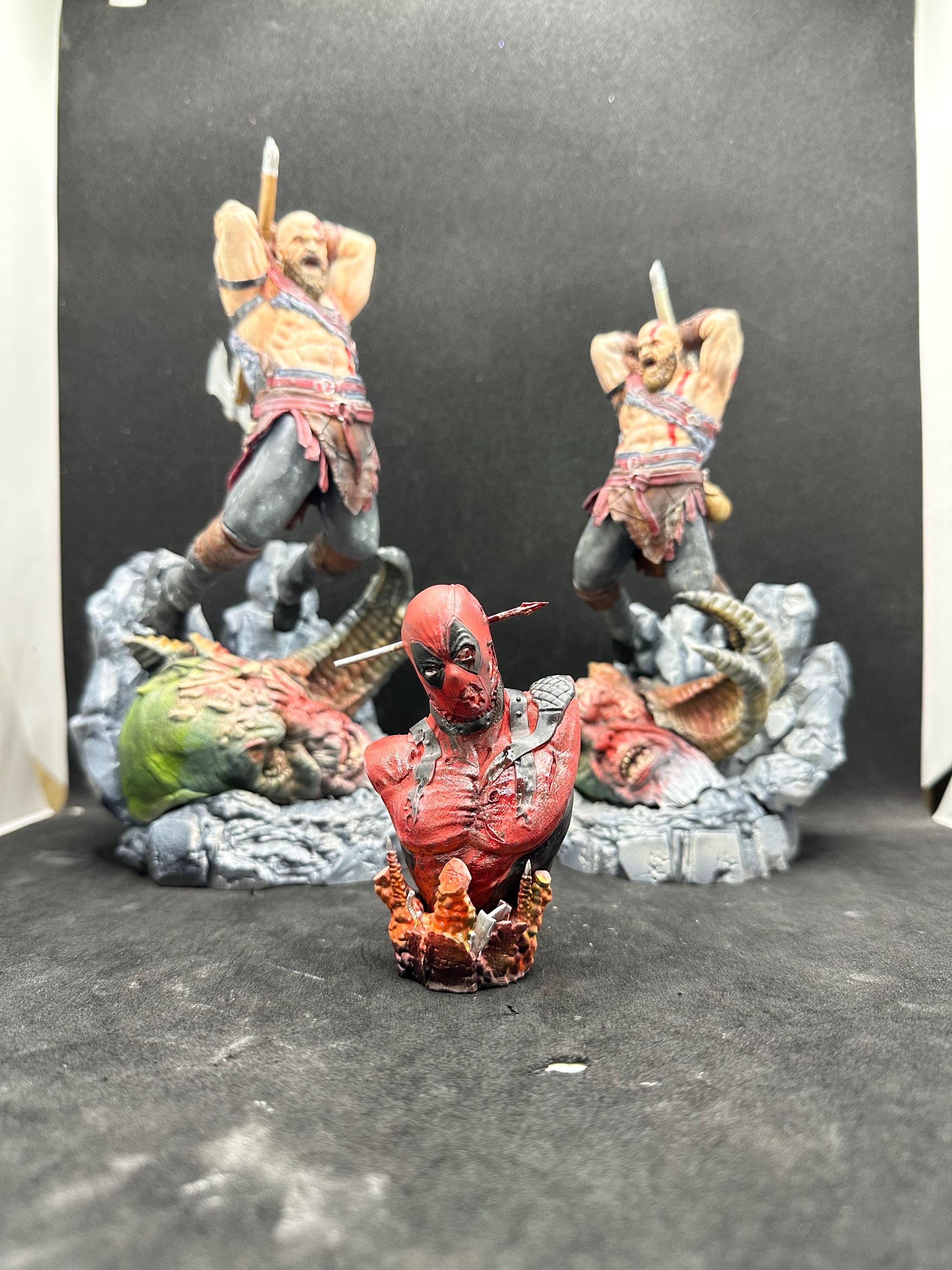 Deadpool Zombie Cosplay Bust - Hand-Painted Resin Horror Marvel Collector Gift