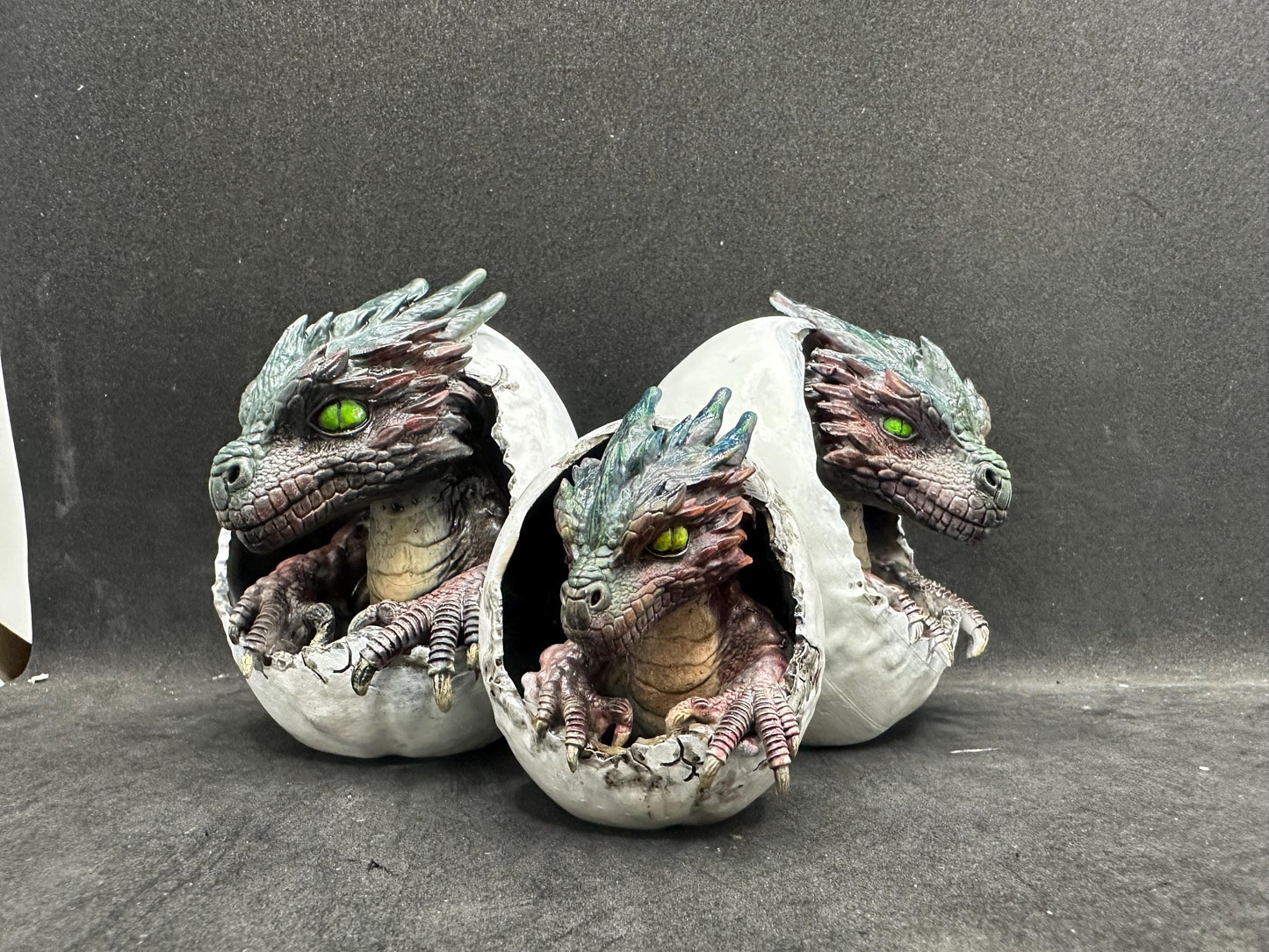 Dragon Hatchling in Egg – Fantasy Hand Painted Resin 3D Sculpture - Unique Mystical Collector Gift