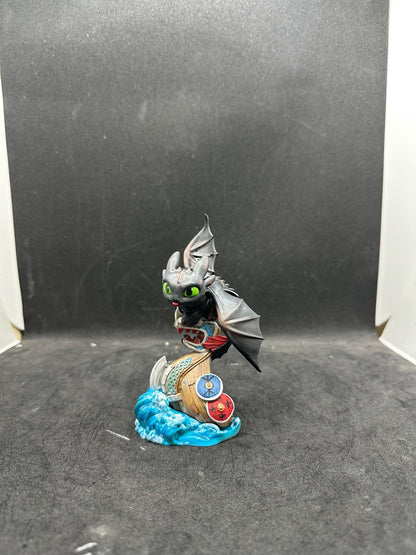 Toothless Chibi Night Fury Figure - Hand-Painted Resin How to Train Your Dragon Fan Art