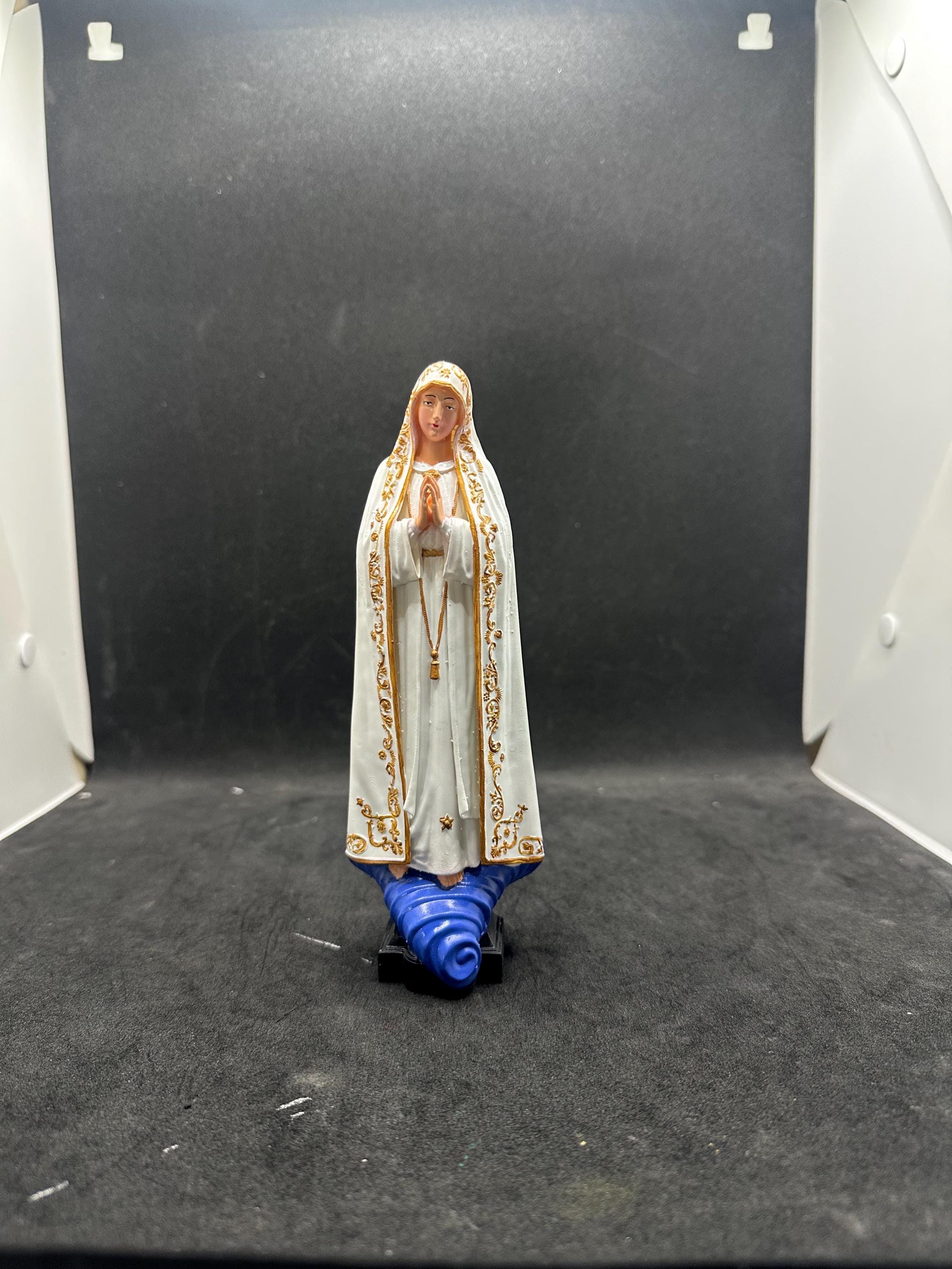 Virgin Mary Statue - Our Lady of Fatima - Hand-Painted Resin Art