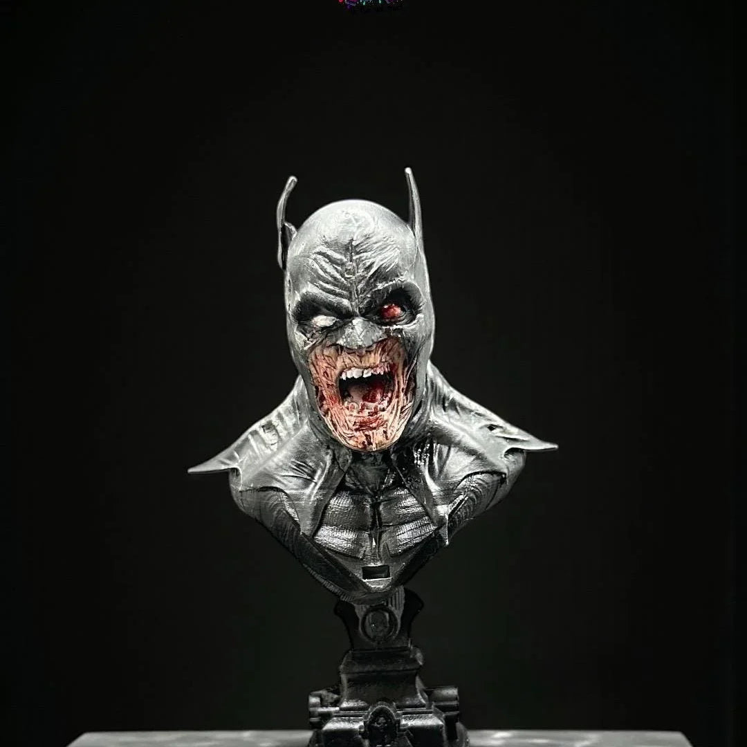 Batman Zombie Cosplay Bust - The Undead Dark Knight Hand-Painted Resin - Horror DC Collector Gift