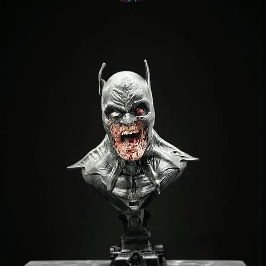 Batman Zombie Cosplay Bust - The Undead Dark Knight Hand-Painted Resin - Horror DC Collector Gift