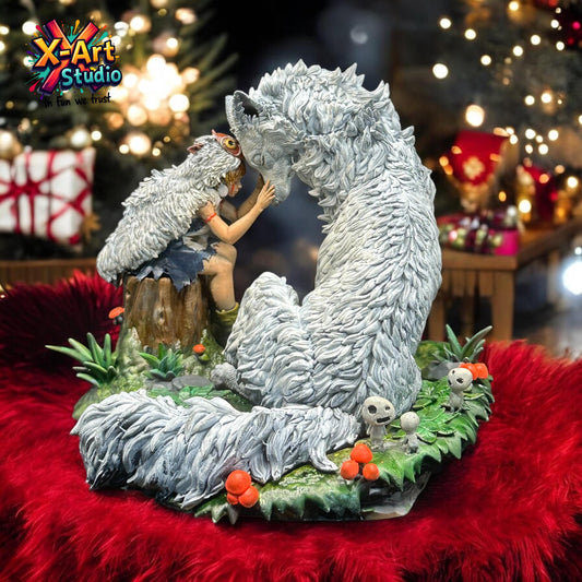San and Moro: Princess Mononoke Hand-Painted Resin Figure