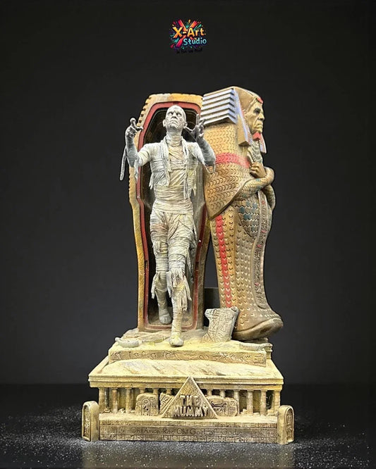 The Mummy Diorama - 3D Resin Hand-Painted Figure - Universal Monsters (1932 Film), Classic Horror Collector's Gift