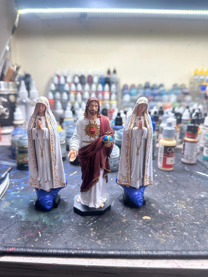 Virgin Mary Statue - Our Lady of Fatima - Hand-Painted Resin Art