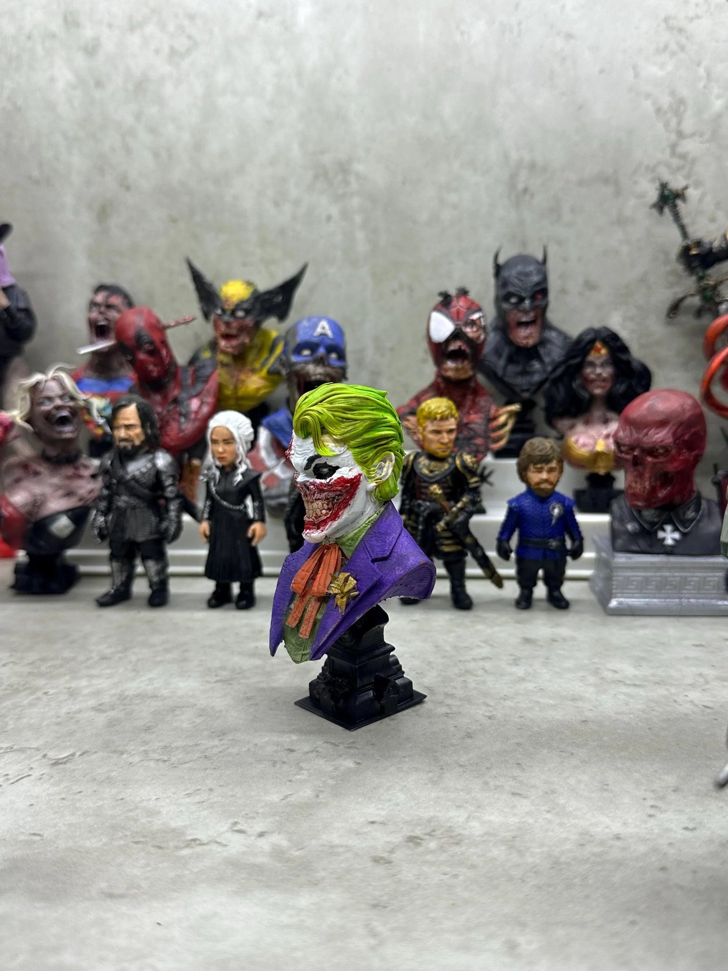 Hand-Painted Joker Zombie Resin Bust: DC Horror Fan Art