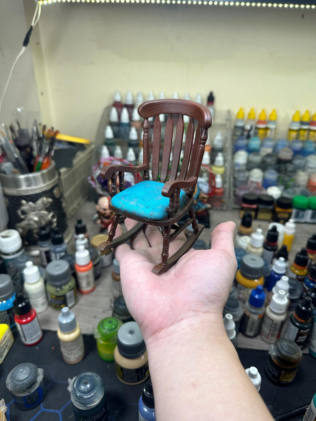 Annabelle On Rocking Chair: Hand-Painted 3D Resin Horror Figure