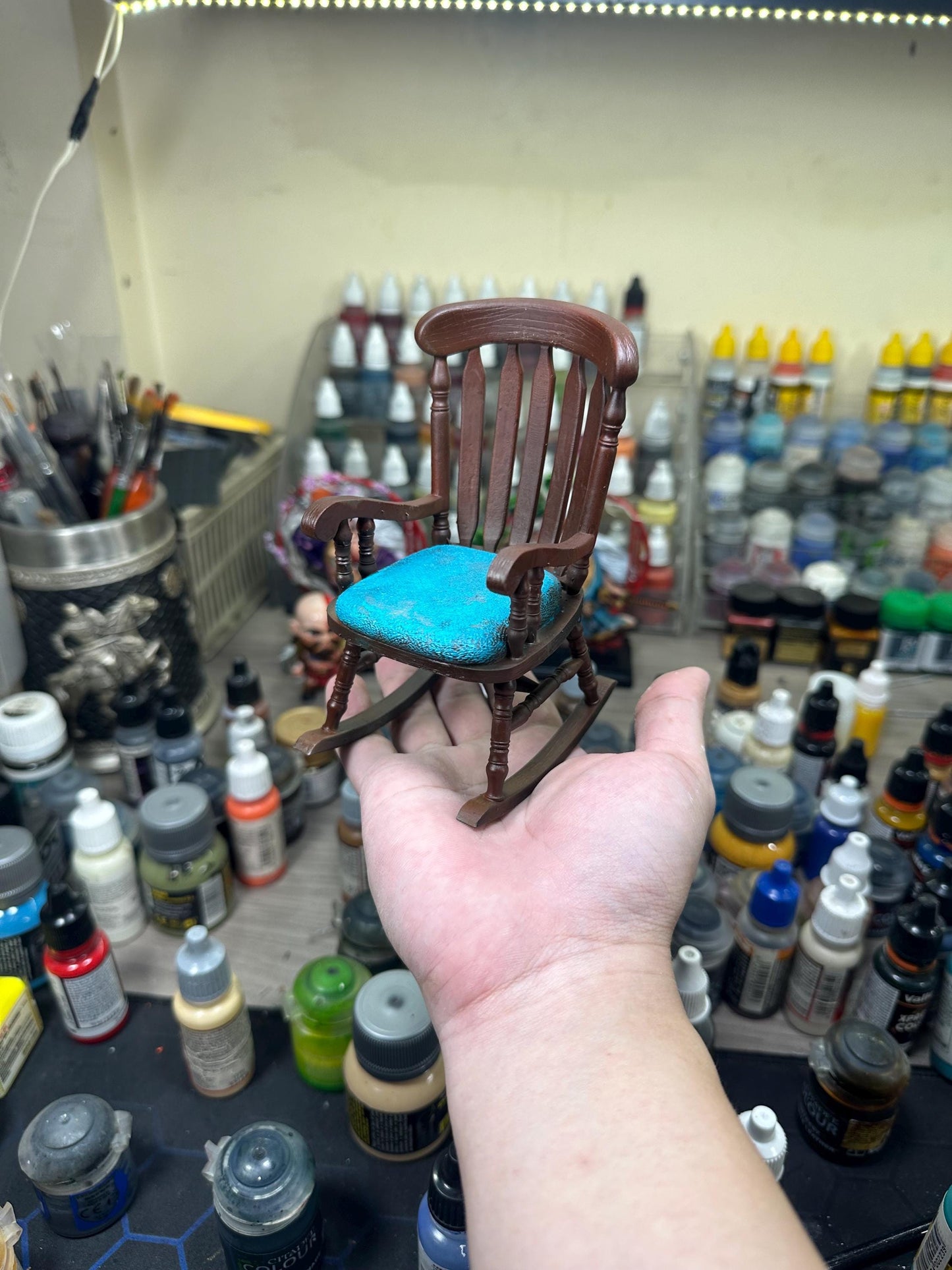 Annabelle On Rocking Chair: Hand-Painted 3D Resin Horror Figure