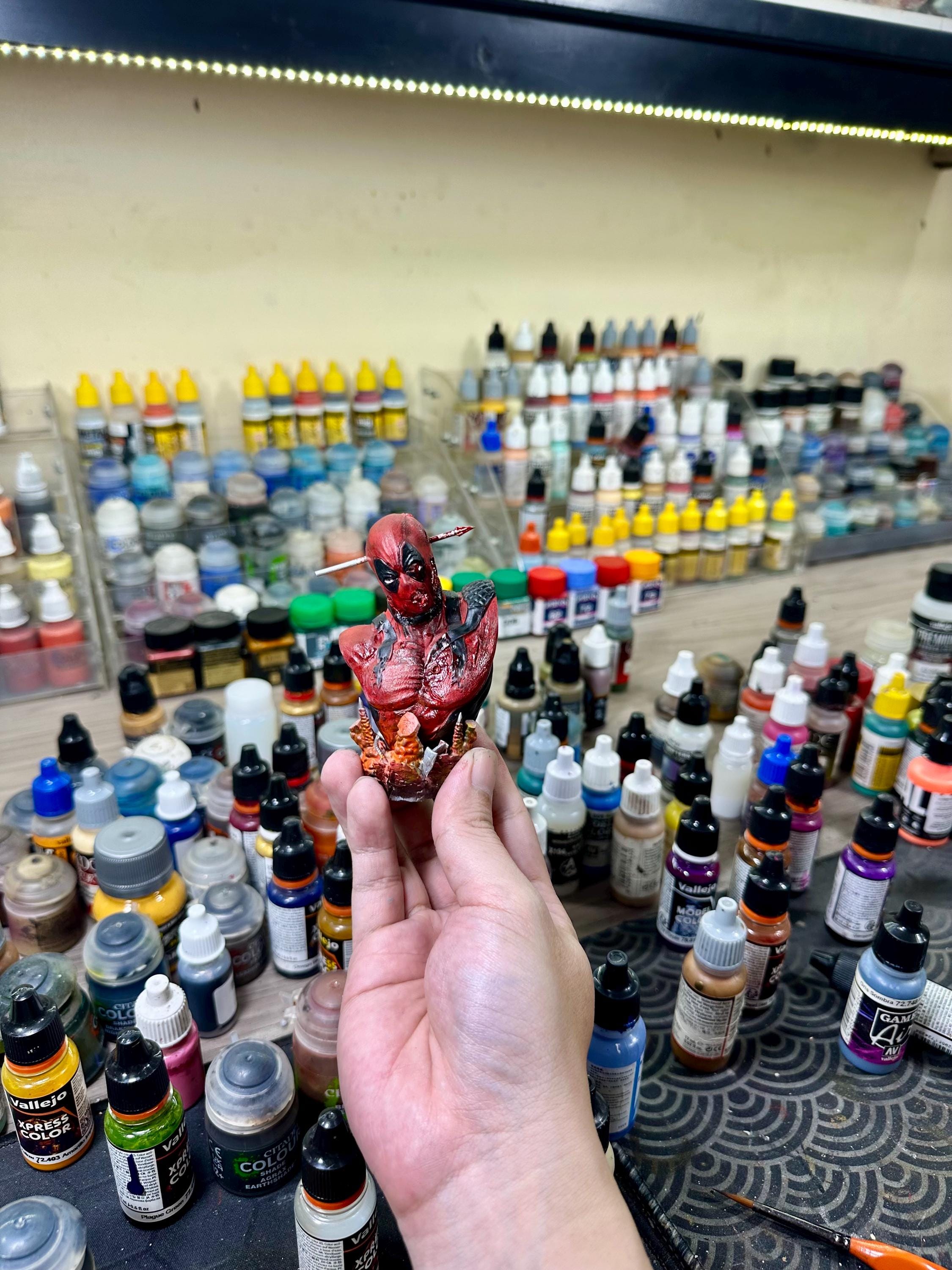 Deadpool Zombie Cosplay Bust - Hand-Painted Resin Horror Marvel Collector Gift