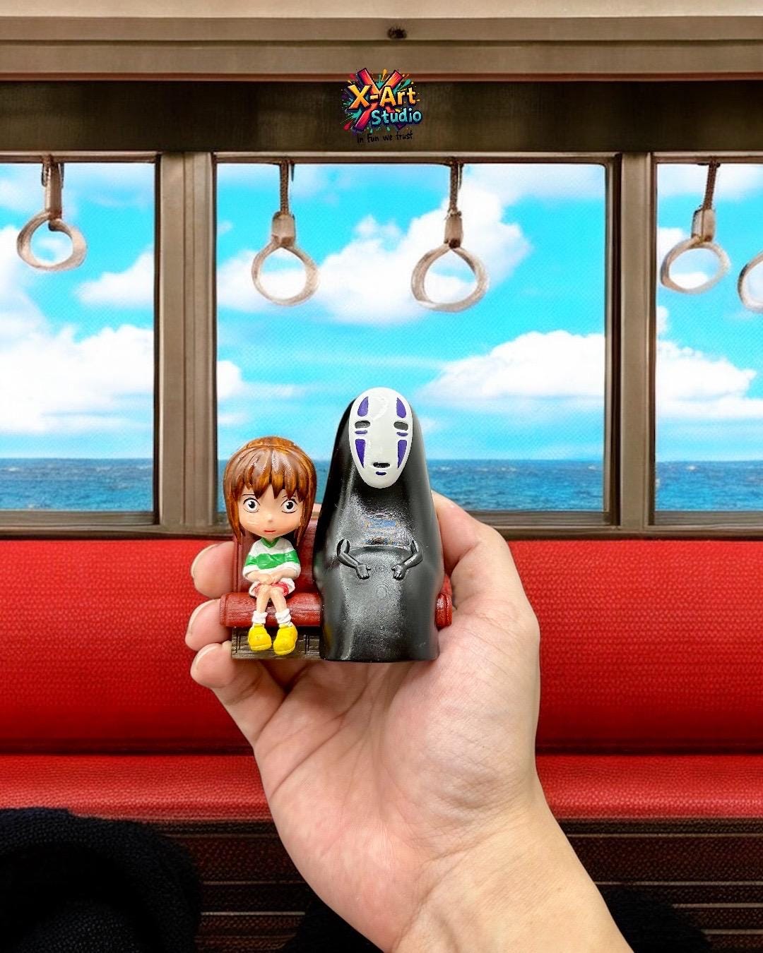 Chihiro & No-Face Train Scene - Hand-Painted 3D Resin Figure