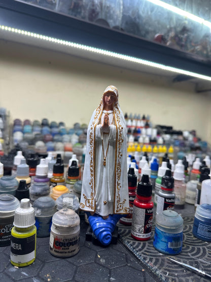 Virgin Mary Statue - Our Lady of Fatima - Hand-Painted Resin Art