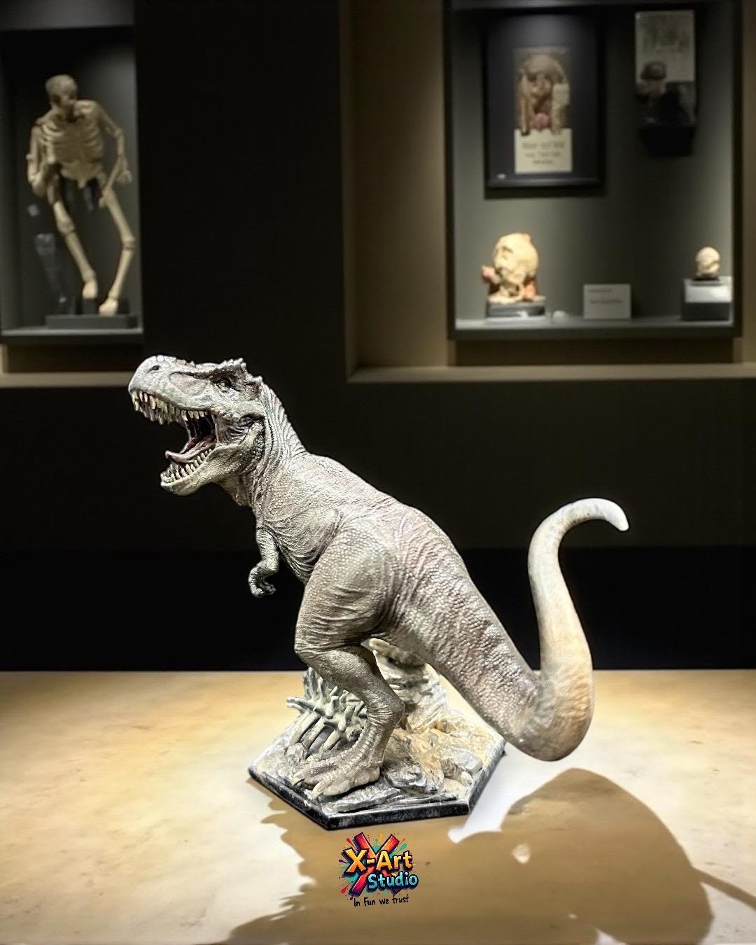 T-REX Dinosaur Hand-Painted Resin Figurine - Hyper-Detailed 3D Printed Statue - Paleontology Collector Gift