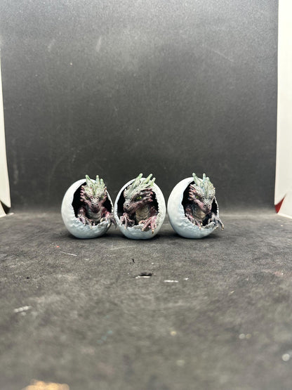 Dragon Hatchling in Egg – Fantasy Hand Painted Resin 3D Sculpture - Unique Mystical Collector Gift