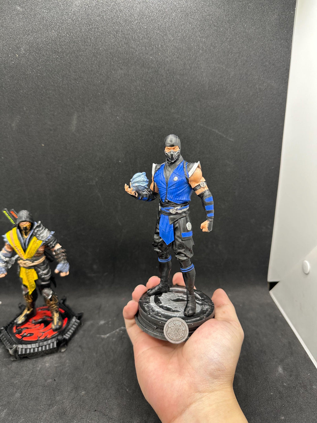 Sub Zero Statue - Hand-Painted Ice Elemental Figure - Mortal Kombat Fighting 3D Resin Game Art