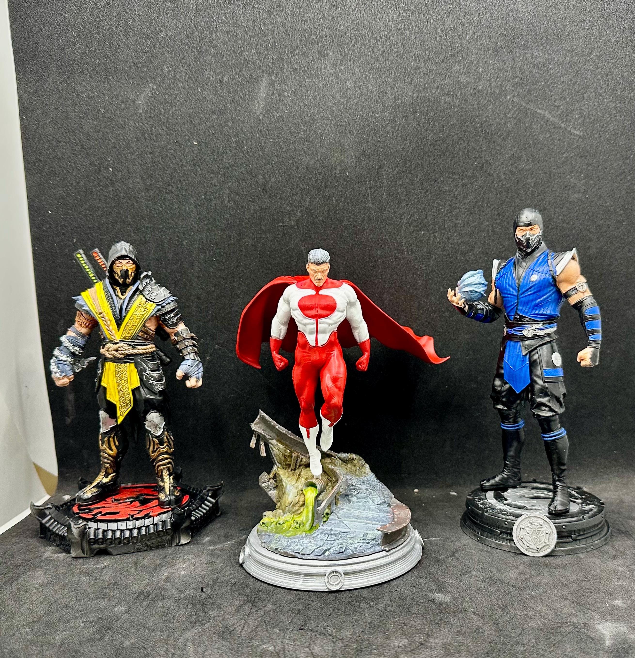 Sub Zero Statue - Hand-Painted Ice Elemental Figure - Mortal Kombat Fighting 3D Resin Game Art