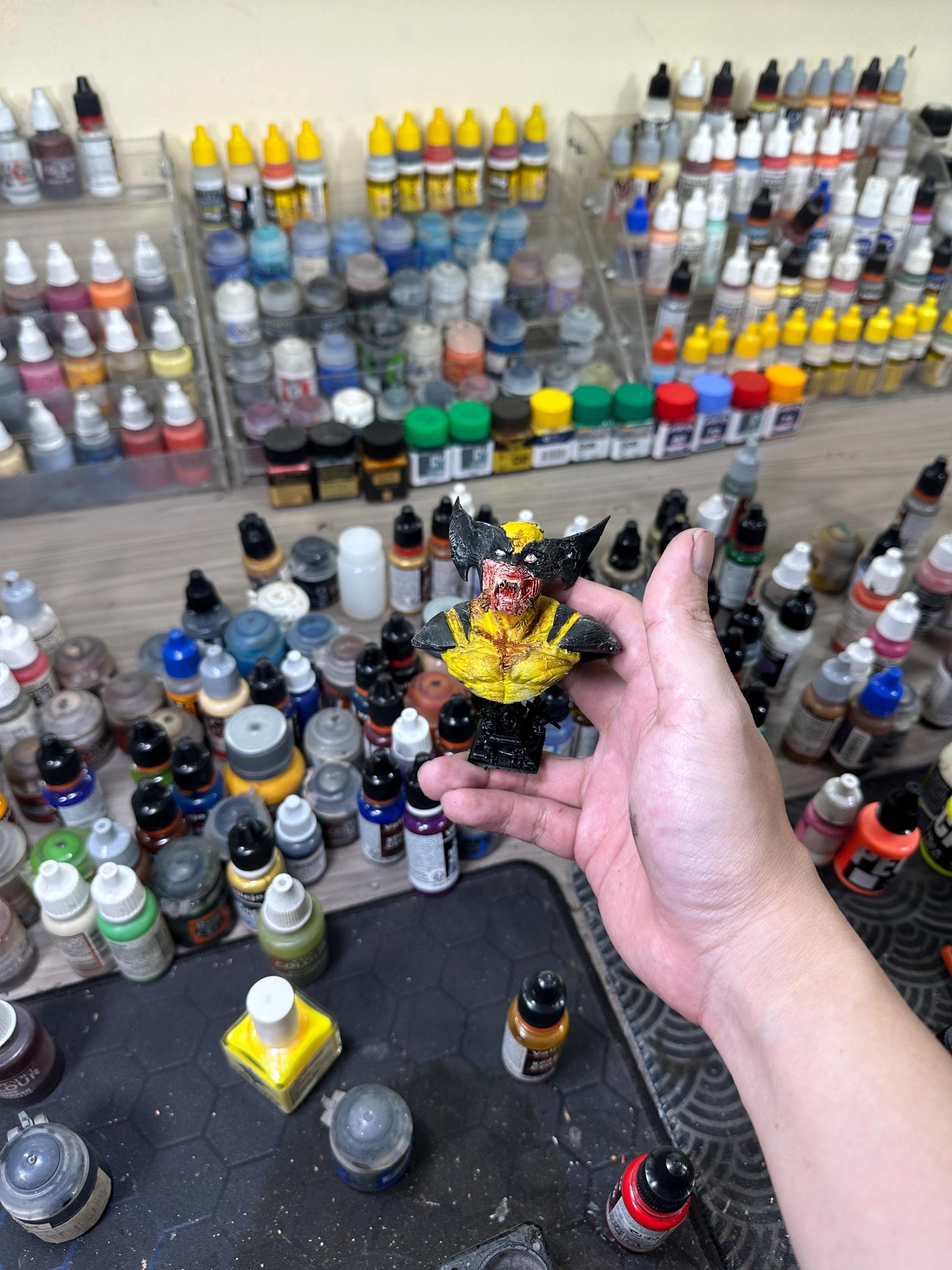 Zombie Wolverine Bust – Hand-Painted Resin Horror Fan Art