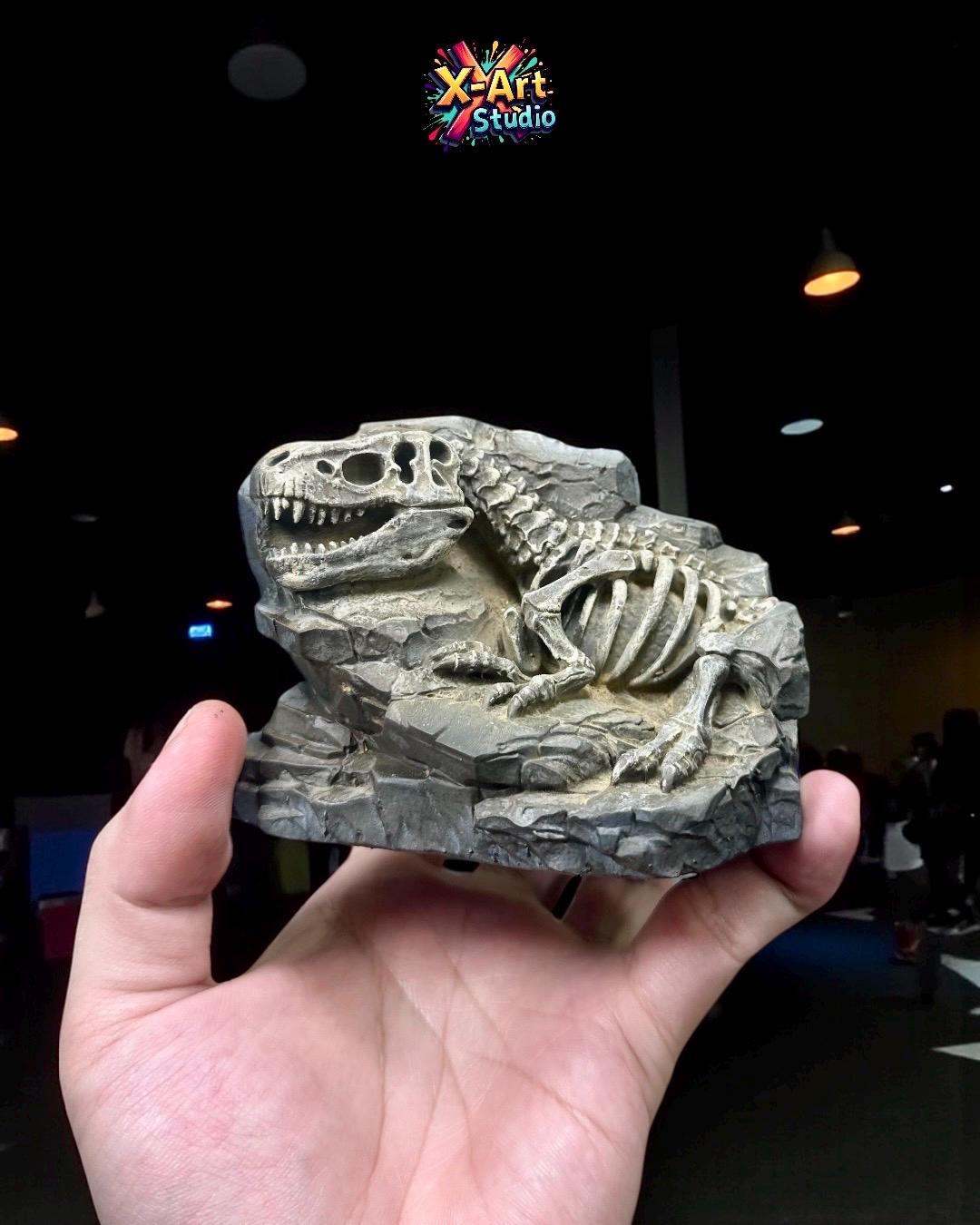 Hand-Painted T-Rex Fossil Sculpture – Museum Quality Paleontology Decor