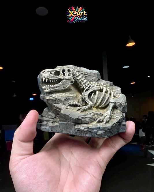 Hand-Painted T-Rex Fossil Sculpture – Museum Quality Paleontology Decor