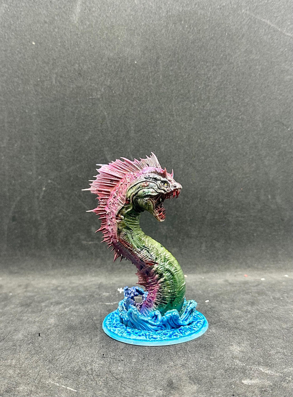 Mythical Sea Serpent Statue - Hand-Painted Leviathan Figure - Fantasy Deep Sea Monster Art - Unique Aquatic Desk Decor Gift
