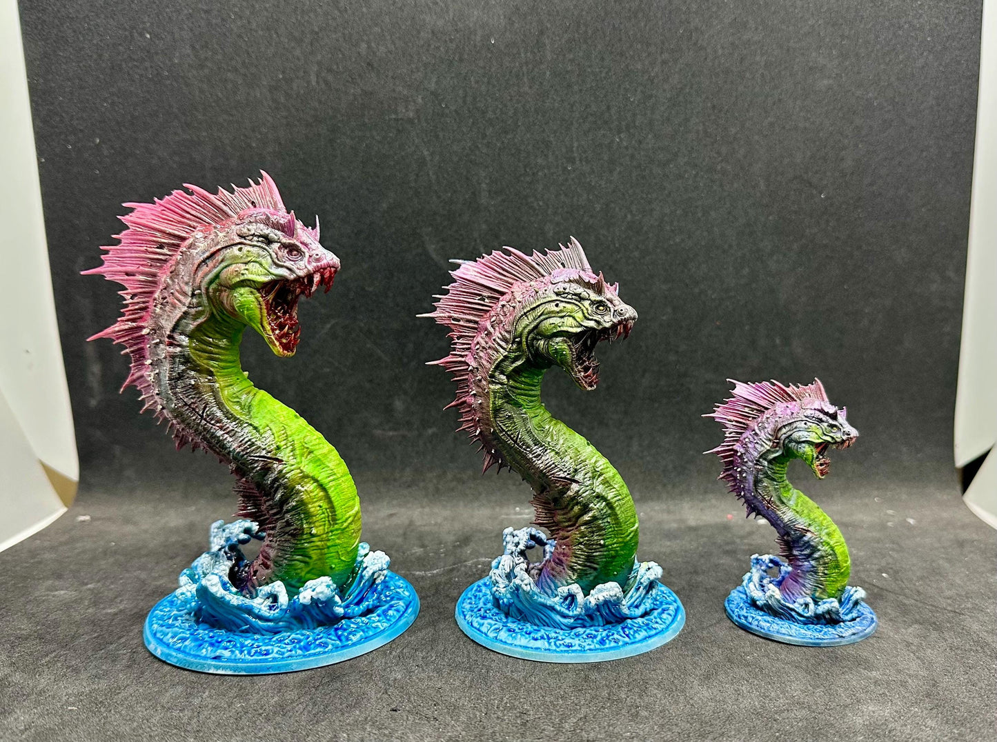 Mythical Sea Serpent Statue - Hand-Painted Leviathan Figure - Fantasy Deep Sea Monster Art - Unique Aquatic Desk Decor Gift
