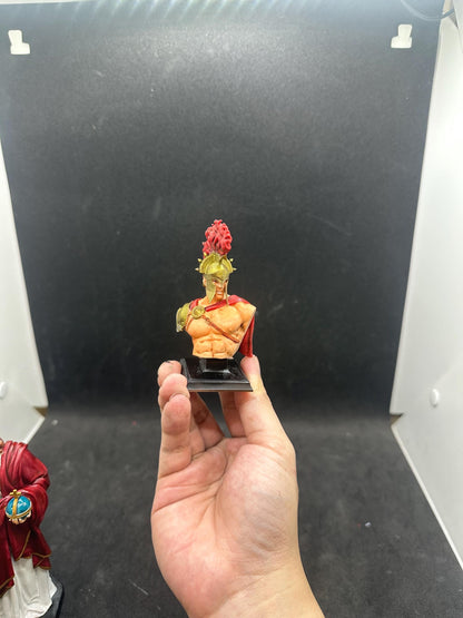 Ancient Warrior Bust Statue – Hand-Painted Resin Figure – Mythology Helmet Sculpture – Gladiator Style Decor Gift