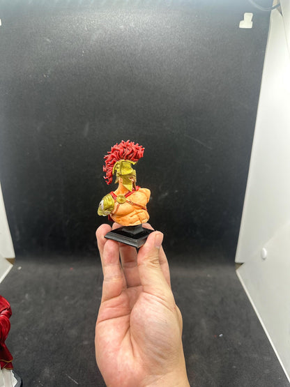 Ancient Warrior Bust Statue – Hand-Painted Resin Figure – Mythology Helmet Sculpture – Gladiator Style Decor Gift