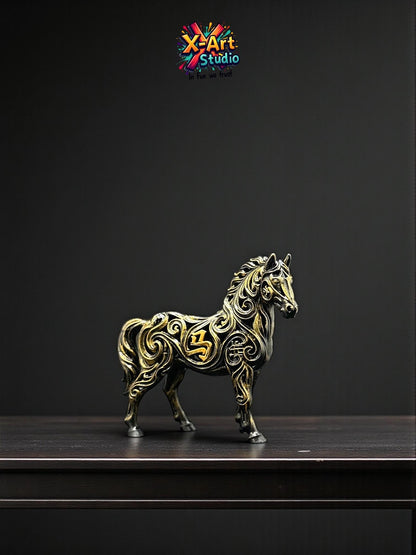 Modern Horse Figurine – Abstract Resin Horse Statue – Minimalist Desk Decor, Luxury Home Accent Gift