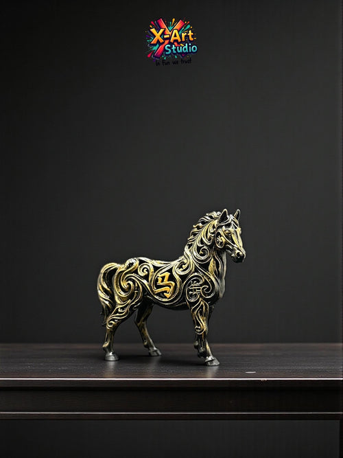 Modern Horse Figurine – Abstract Resin Horse Statue – Minimalist Desk Decor, Luxury Home Accent Gift