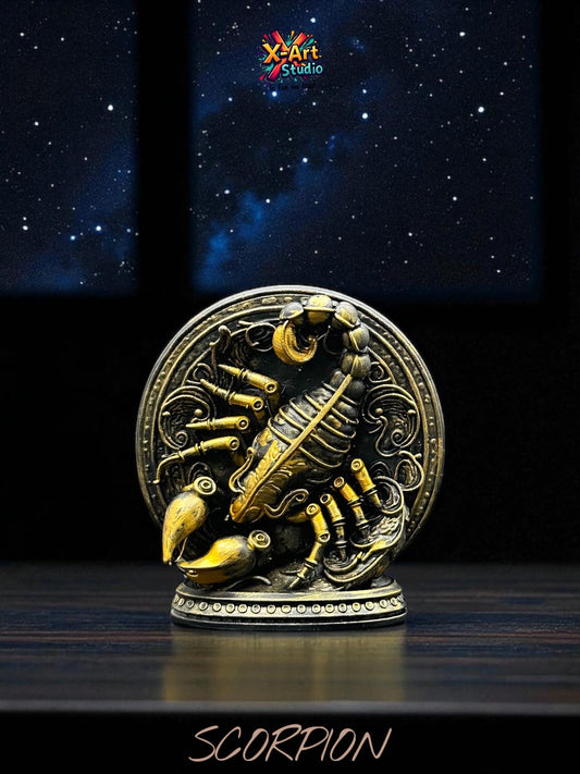 Scorpio Zodiac Sculpture, Hand Painted Scorpion Statue Decor, Astrology Vintage Style Home Decor